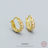 925 Silver Colorful Zircon Geometric Earrings for Women