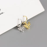 925 Silver Bee Insect Tassel Drop Earrings Women Punk Rock Fine Jewelry