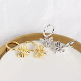 925 Silver Bee Insect Tassel Drop Earrings Women Punk Rock Fine Jewelry