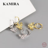 925 Silver Bee Insect Tassel Drop Earrings Women Punk Rock Fine Jewelry