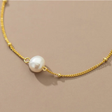 925 Silver Baroque Pearl Chain Bracelet for Women Party