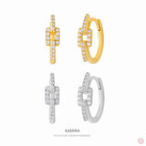 925 Silver Stone Round Hoop Earrings Gothic Style