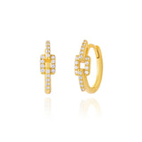 925 Silver Stone Round Hoop Earrings Gothic Style