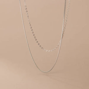 925 Silver Double Collarbone Chain Necklace for Women