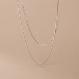 925 Silver Double Collarbone Chain Necklace for Women