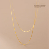 925 Silver Double Collarbone Chain Necklace for Women