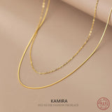 925 Silver Double Collarbone Chain Necklace for Women