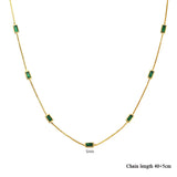 925 Sterling Silver Green Zircon Necklace for Women Collarbone Part