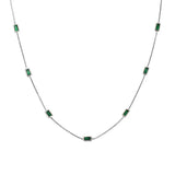 925 Sterling Silver Green Zircon Necklace for Women Collarbone Part