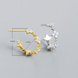 925 Sterling Silver Romantic Flower Zircon Stud Earrings