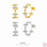 925 Sterling Silver Romantic Flower Zircon Stud Earrings
