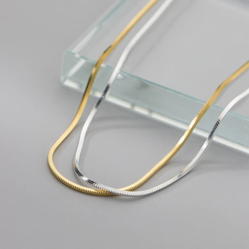 925 Sterling Silver Necklace for Women Collarbone Chain Wedding Charms Jewelry