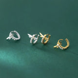 925 Silver Dragonfly Pearl Hoop Earrings Wedding Jewelry
