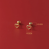 925 Silver Love Heart Stud Earrings for Women Party Jewelry