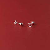 925 Silver Love Heart Stud Earrings for Women Party Jewelry