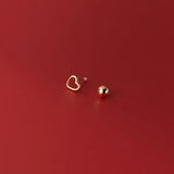 925 Silver Love Heart Stud Earrings for Women Party Jewelry
