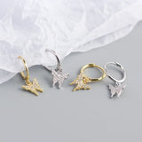 925 Sterling Silver Butterfly Drop Earrings for Wedding