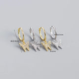 925 Sterling Silver Butterfly Drop Earrings for Wedding