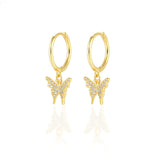 925 Sterling Silver Butterfly Drop Earrings for Wedding