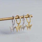 925 Sterling Silver Butterfly Drop Earrings for Wedding