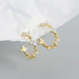 925 Silver Flower Stud Earrings for Women Girl Party Jewelry