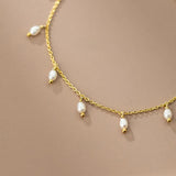 Bohemian Baroque Pearl Pendant Anklet for Women