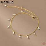Bohemian Baroque Pearl Pendant Anklet for Women