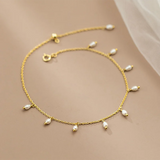 Bohemian Baroque Pearl Pendant Anklet for Women