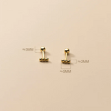 925 Silver Bean Bead Stud Earrings for Women Teen Party