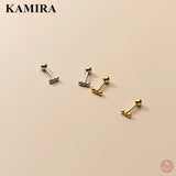 925 Silver Bean Bead Stud Earrings for Women Teen Party