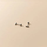925 Silver Bean Bead Stud Earrings for Women Teen Party
