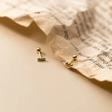 925 Silver Bean Bead Stud Earrings for Women Teen Party