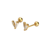 925 Silver Zircon Spiral Bead Earrings Party Jewelry