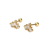 925 Silver Zircon Spiral Bead Earrings Party Jewelry