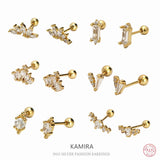 925 Silver Zircon Spiral Bead Earrings Party Jewelry
