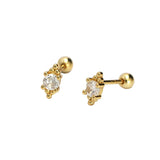 925 Silver Zircon Spiral Bead Earrings Party Jewelry