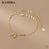 925 Silver Double Bell Anklet for Women Wedding Classic Couples Jewelry
