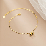 925 Silver Double Bell Anklet for Women Wedding Classic Couples Jewelry