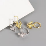 925 Sterling Silver Bee Stud Earrings for Women Teen Party Goth