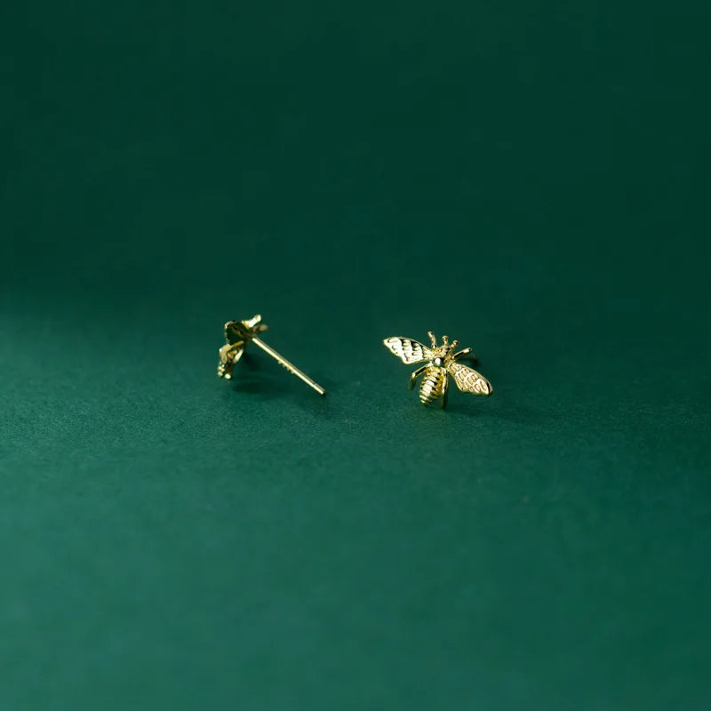 925 Silver Bee Piercing Stud Earrings