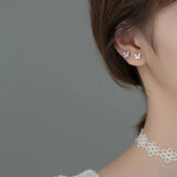 925 Silver Butterfly Zircon Stud Earrings for Women