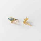 925 Sterling Silver Leaf Stud Earrings for Women Gift