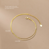 925 Silver Double Layer Bell Anklet for Women Wedding