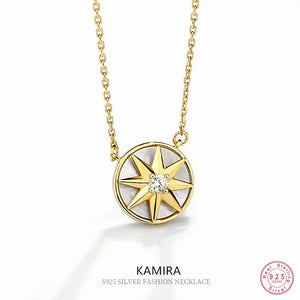 925 Silver Vintage Star Chain Pendant Necklace for Women