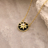 925 Silver Vintage Star Chain Pendant Necklace for Women