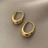 925 Silver Classic Smooth Metal Hoop Earrings for Woman
