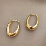 925 Silver Classic Smooth Metal Hoop Earrings for Woman
