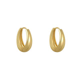 925 Silver Classic Smooth Metal Hoop Earrings for Woman