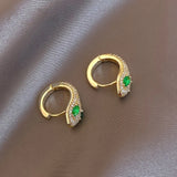 925 Silver Zircon Snake Earrings Inlaid CZ Charm Women's Jewelry