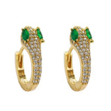 925 Silver Zircon Snake Earrings Inlaid CZ Charm Women's Jewelry